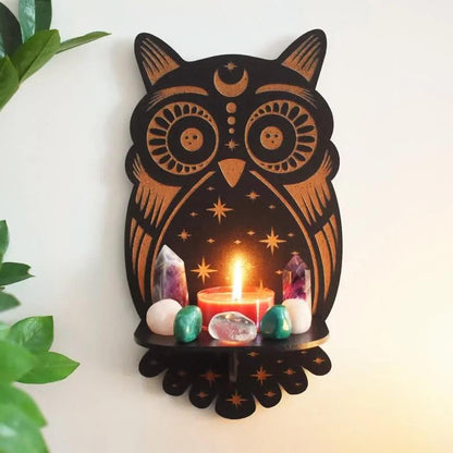 Celestial Owl Altar Crystal Shelf - Crystal-ReikiCrystalSale