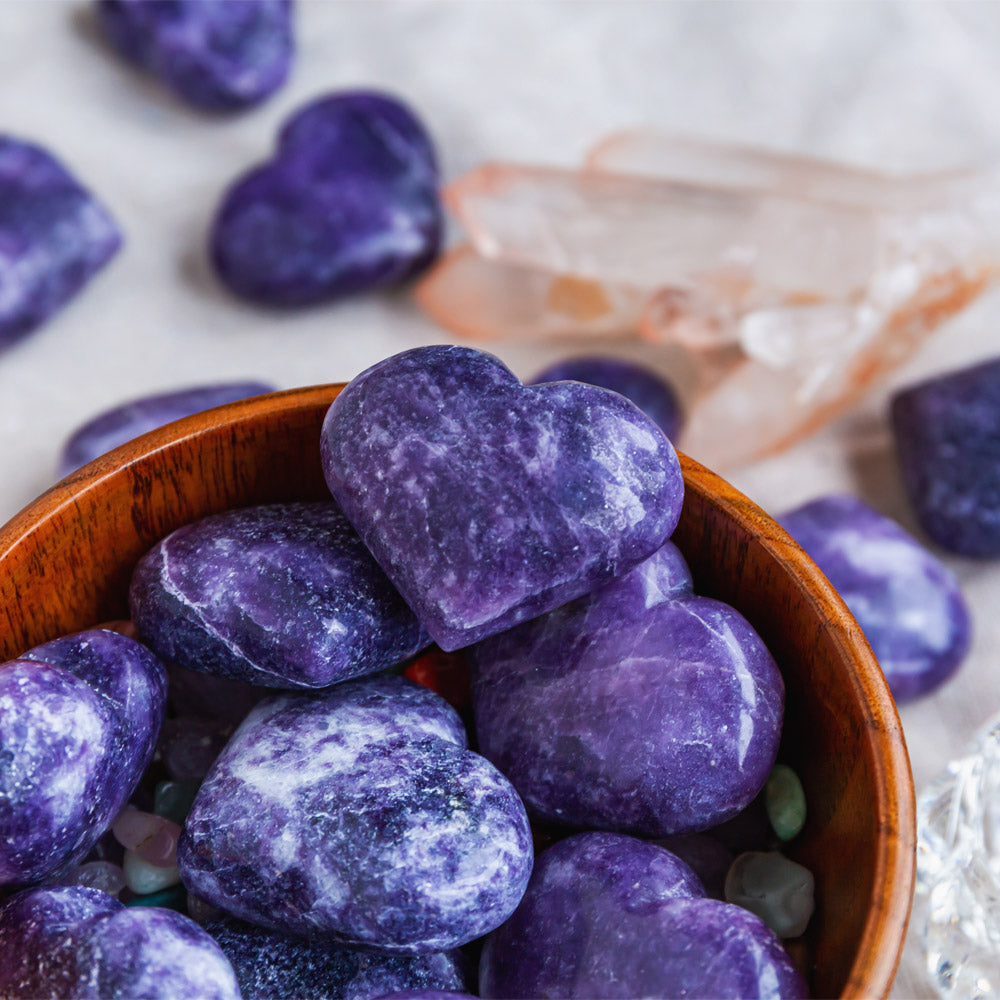 REIKICRYSTAL Lepidolite Heart