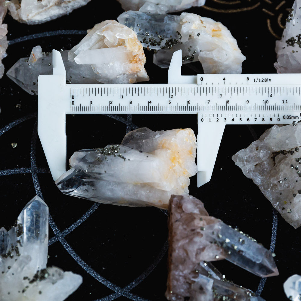 REIKICRYSTAL  Clear Quartz Cluster With Pyrite