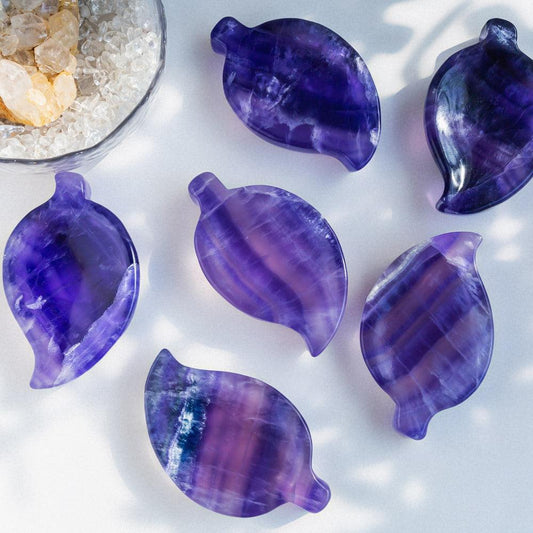 Fluorite leaf bowl - Crystal-ReikiCrystalSale