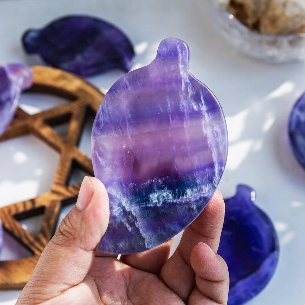 Fluorite leaf bowl - Crystal-ReikiCrystalSale