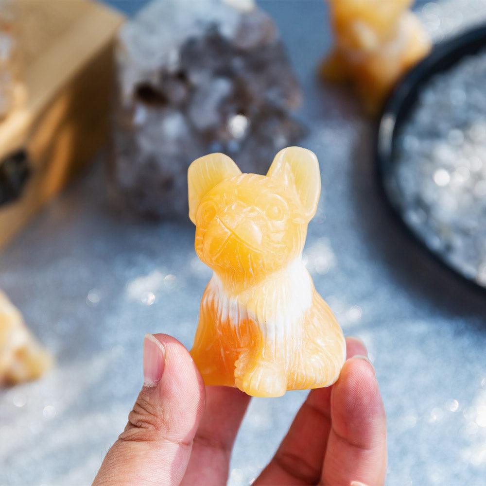 Orange Calcite dog - Crystal-ReikiCrystalSale