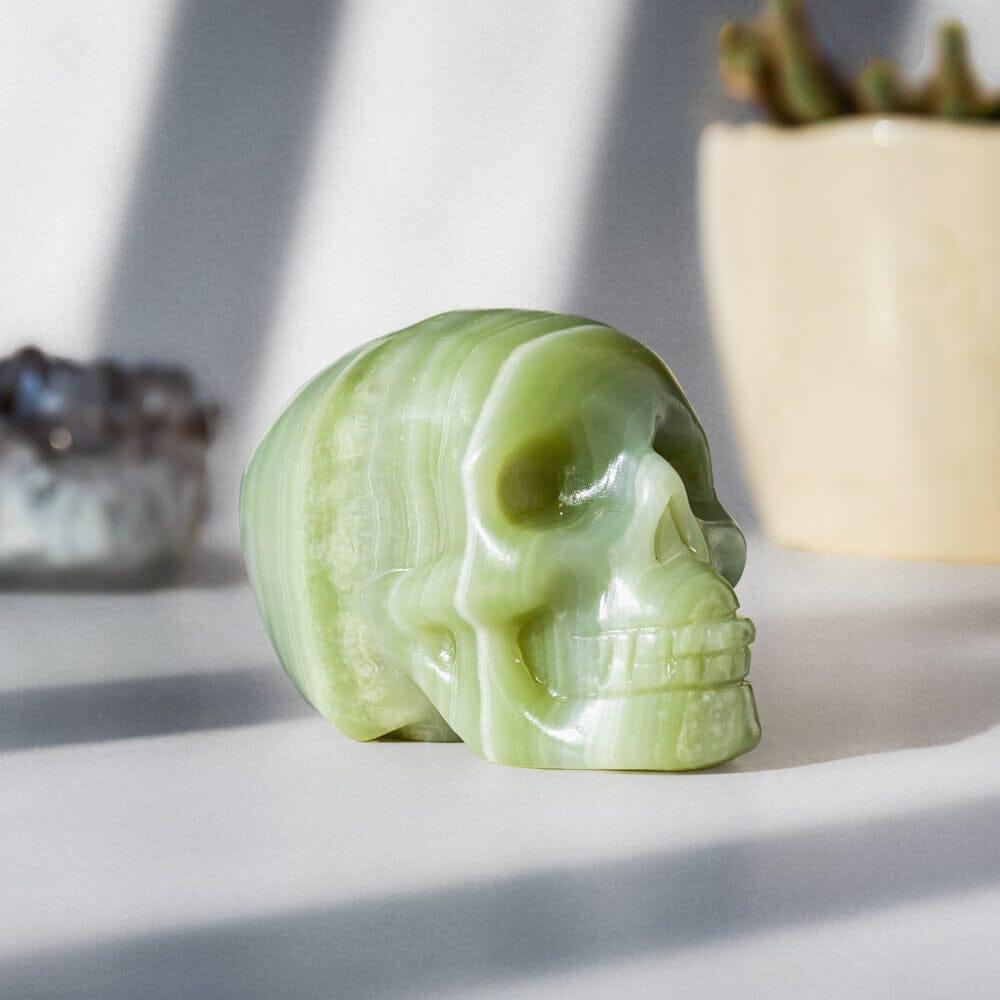 Pistachio calcite skull - Crystal-ReikiCrystalSale