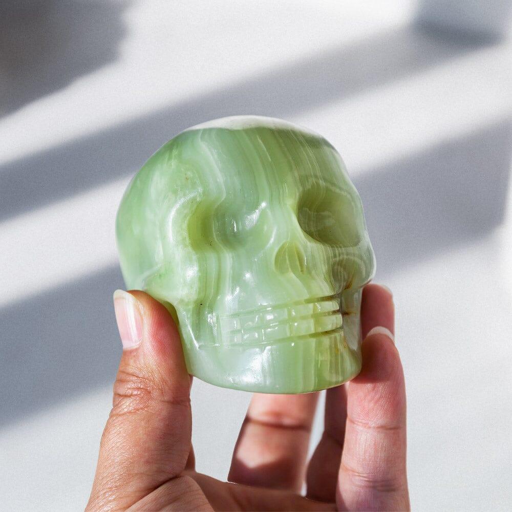 Pistachio calcite skull - Crystal-ReikiCrystalSale