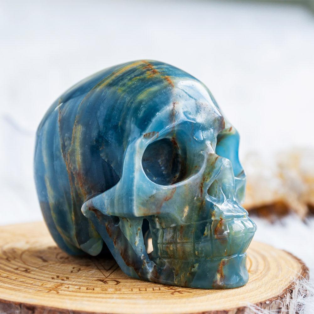 Blue Onyx Agate Skull - Crystal-ReikiCrystalSale