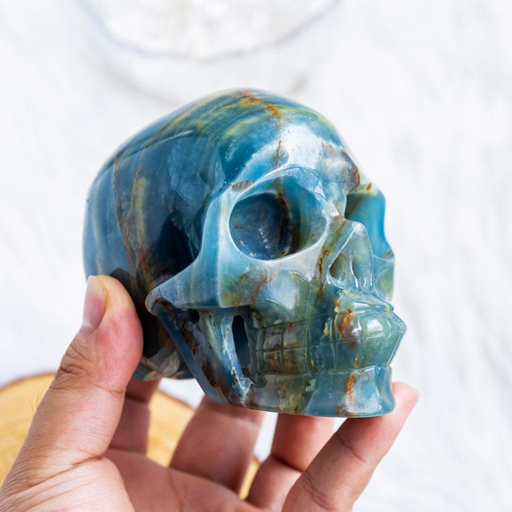 Blue Onyx Agate Skull - Crystal-ReikiCrystalSale