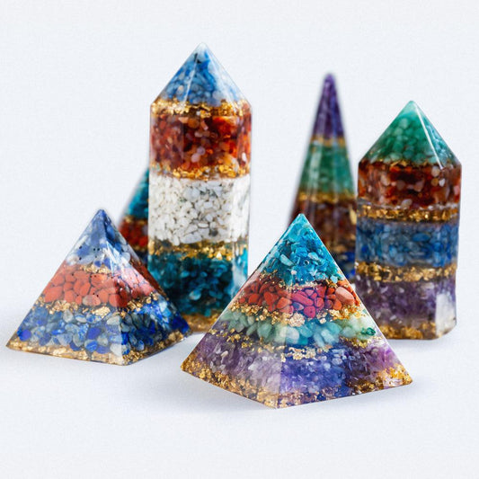 Resin Pyramid/Point with different crystal - Crystal-ReikiCrystalSale