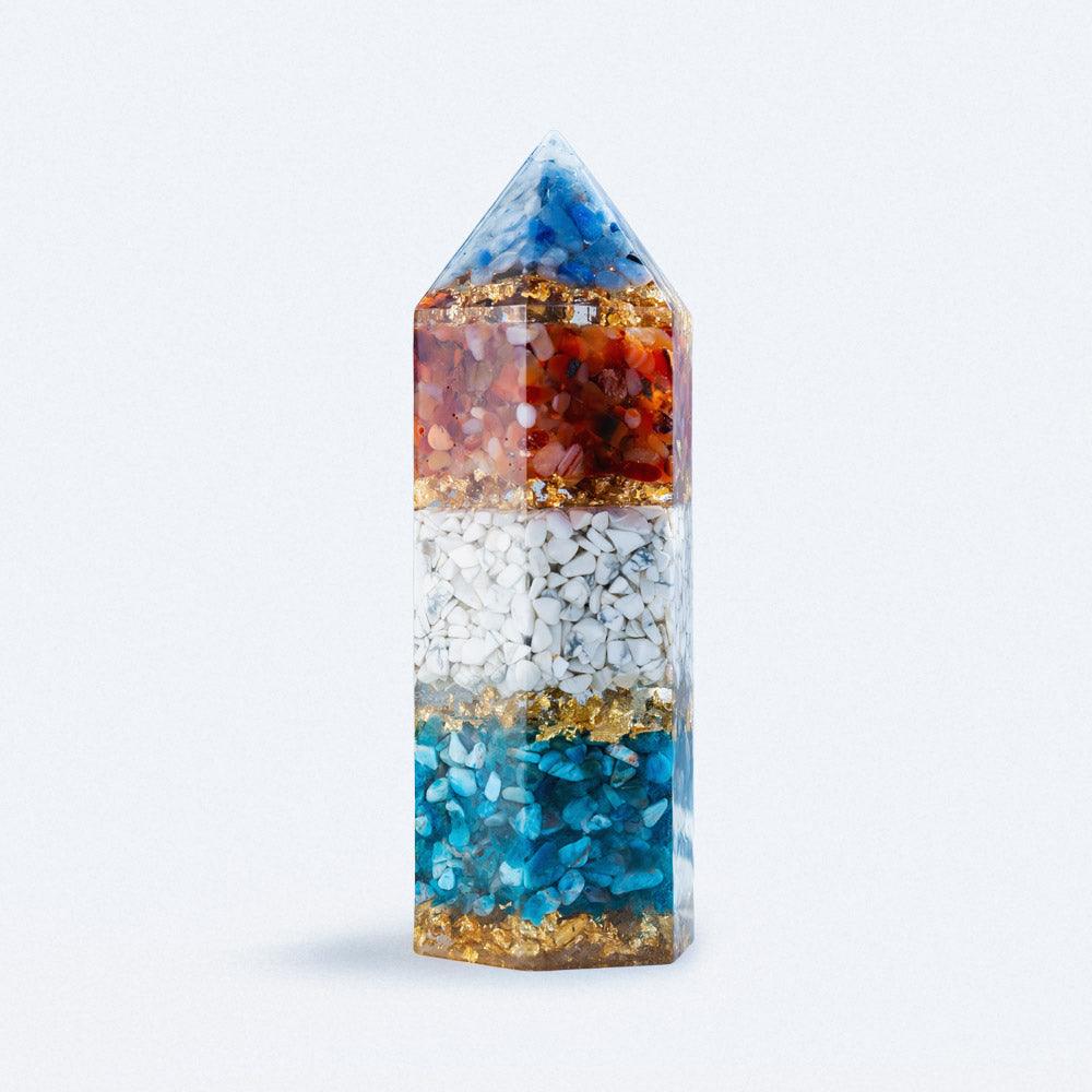 Resin Pyramid/Point with different crystal - Crystal-ReikiCrystalSale