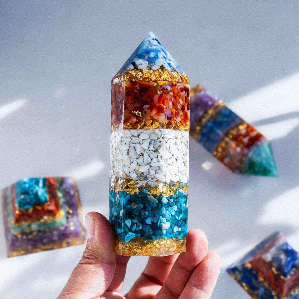 Resin Pyramid/Point with different crystal - Crystal-ReikiCrystalSale