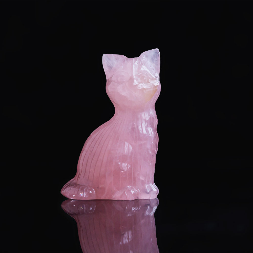 REIKICRYSTAL  Rose Quartz Cat