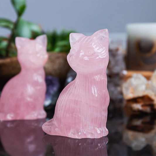 REIKICRYSTAL  Rose Quartz Cat