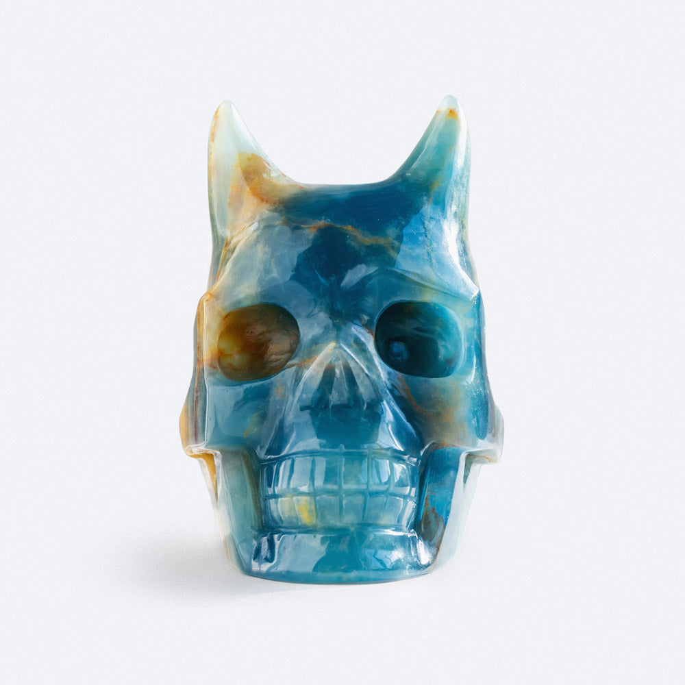 REIKICRYSTAL  Blue Onyx Skull