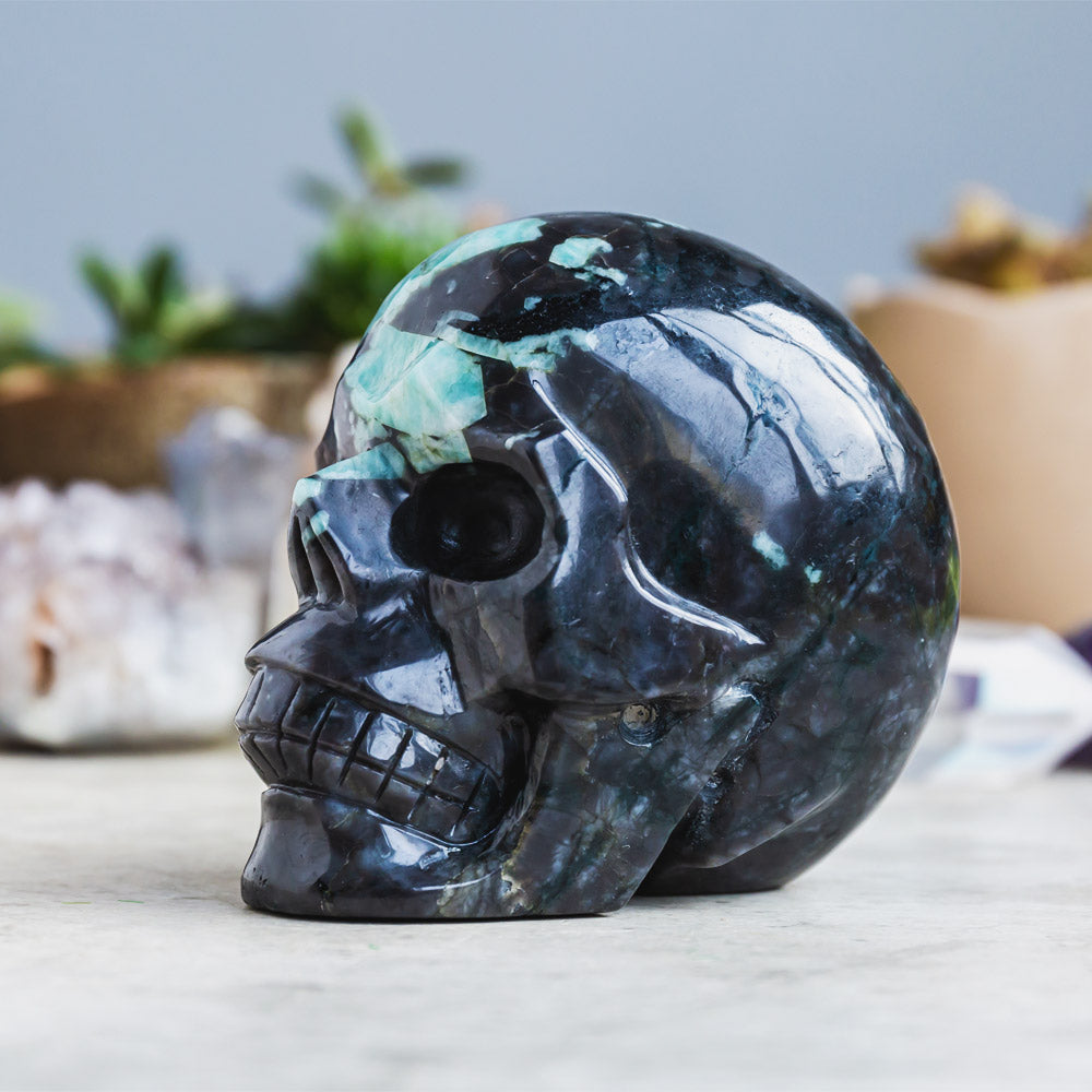 REIKICRYSTAL  Emerald Skull