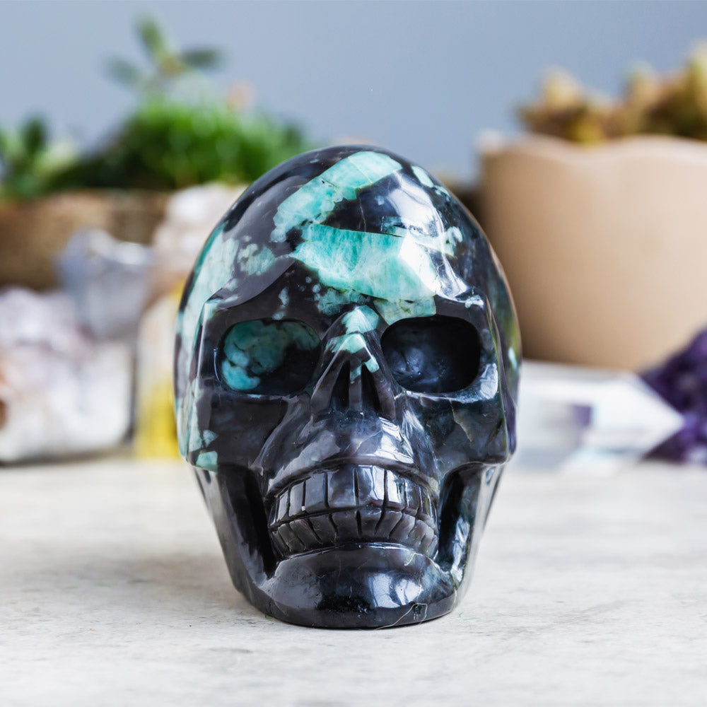 REIKICRYSTAL  Emerald Skull