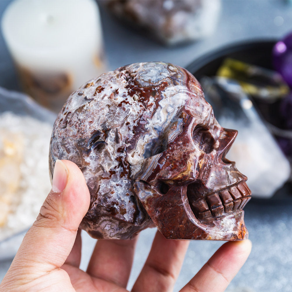 REIKICRYSTAL  Mexico Sardonyx Hollow Skull