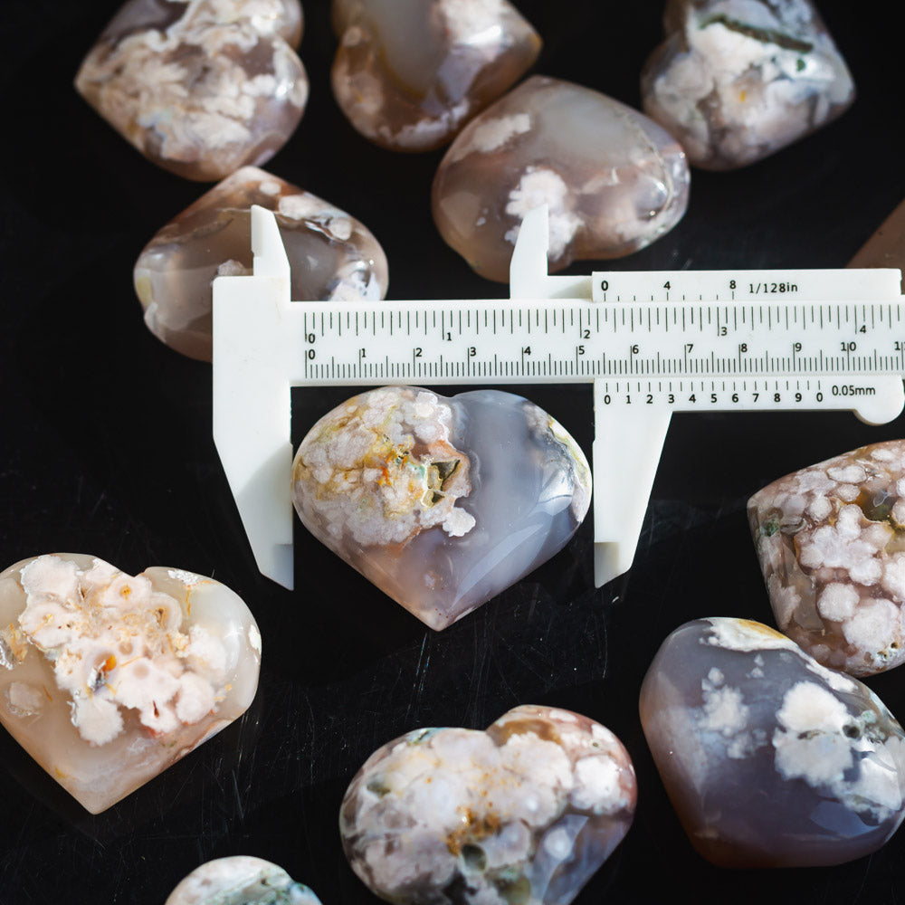 REIKICRYSTAL  Flower Agate Heart