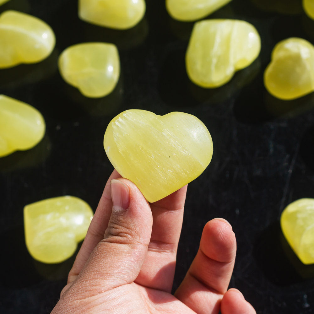 REIKICRYSTAL  Lemon Calcite Heart