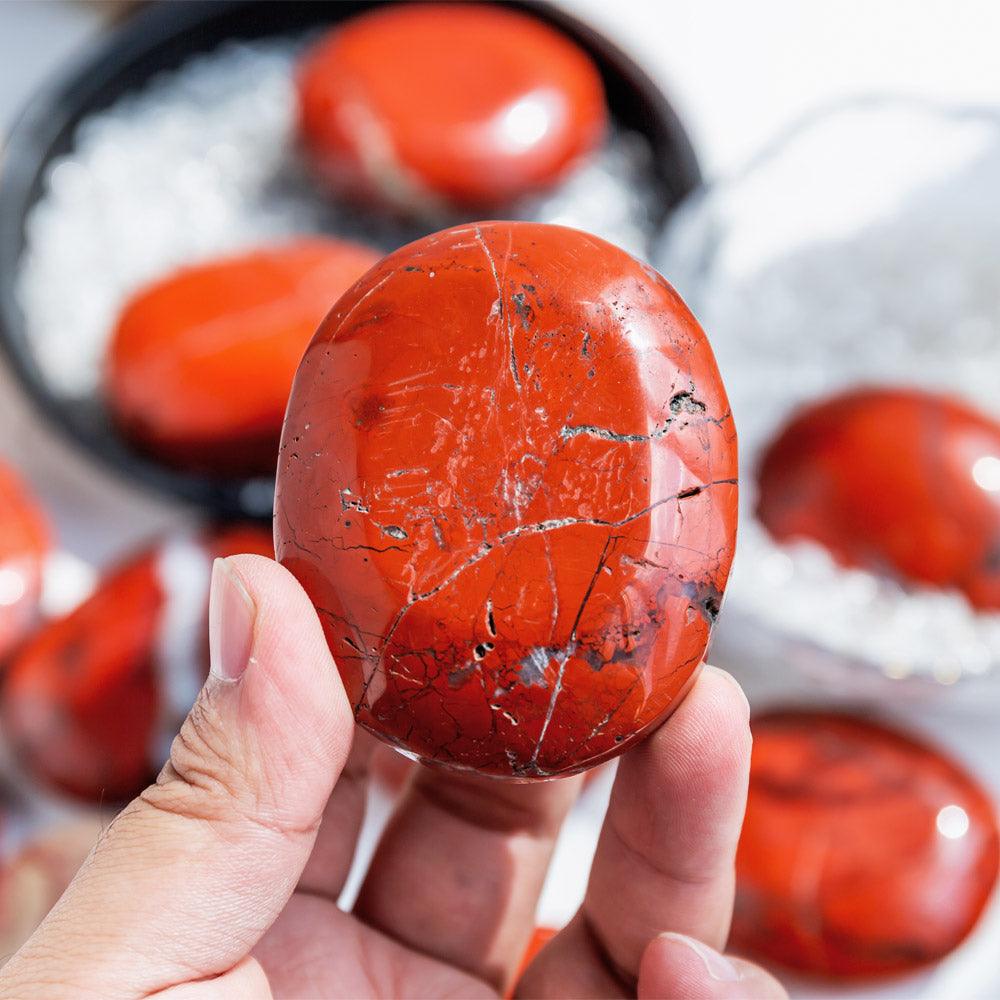 Red jasper palm stone 300g - Crystal-ReikiCrystalSale