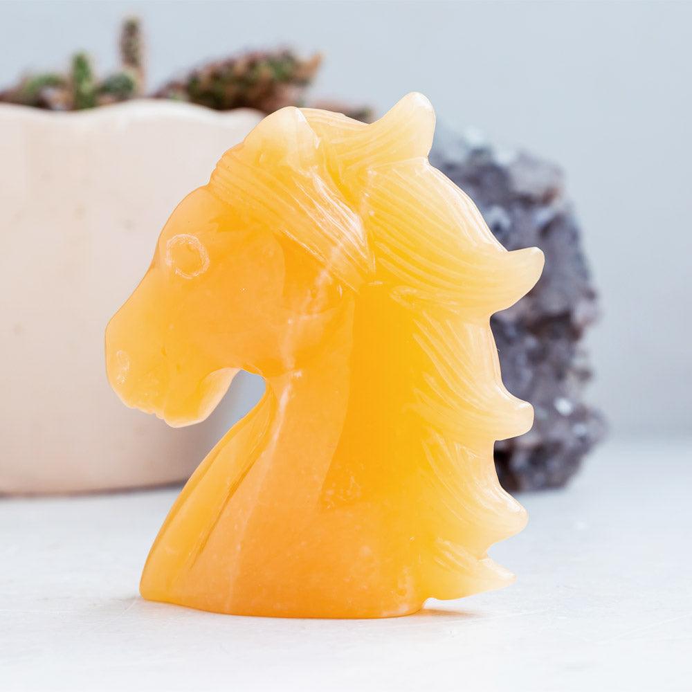 Orange calcite horse - Crystal-ReikiCrystalSale