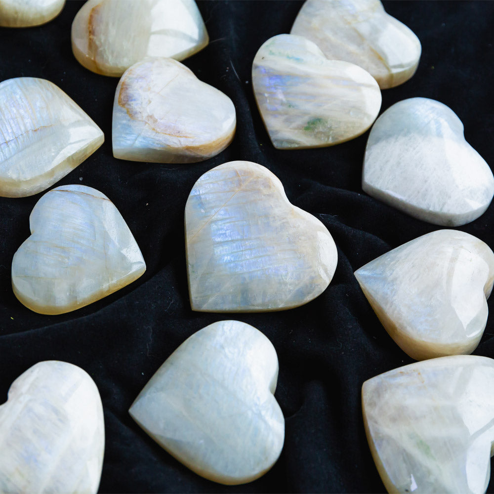 REIKICRYSTAL  White Moonstone Heart