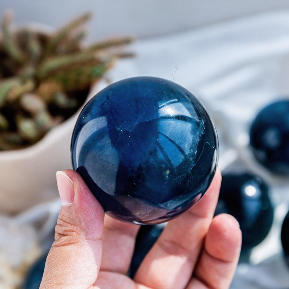 Blue fluorite big ball 500g - Crystal-ReikiCrystalSale