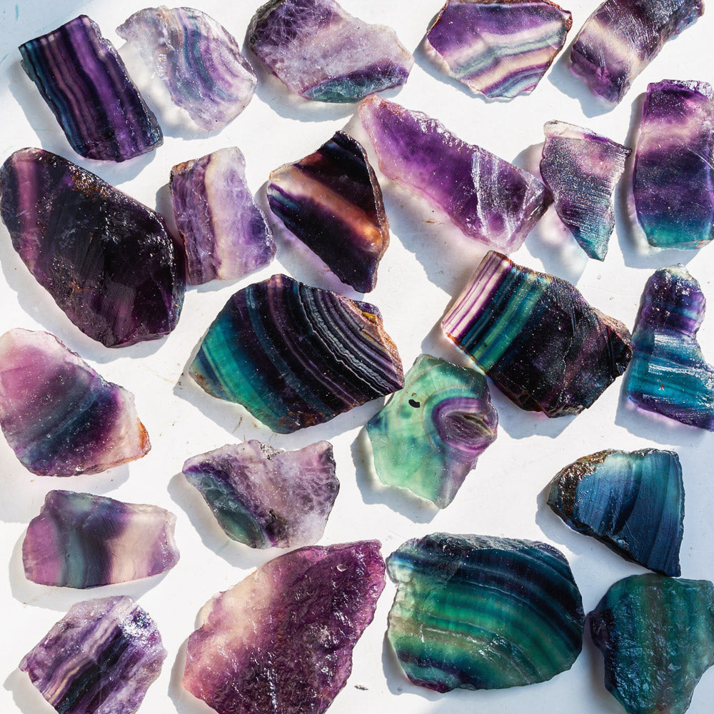 REIKICRYSTAL  Rainbow Fluorite Slice