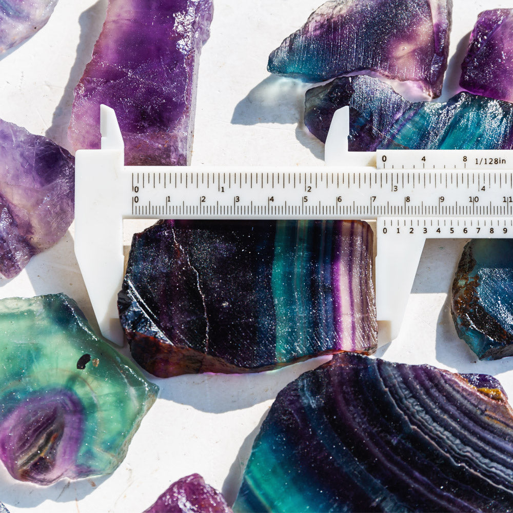 REIKICRYSTAL  Rainbow Fluorite Slice