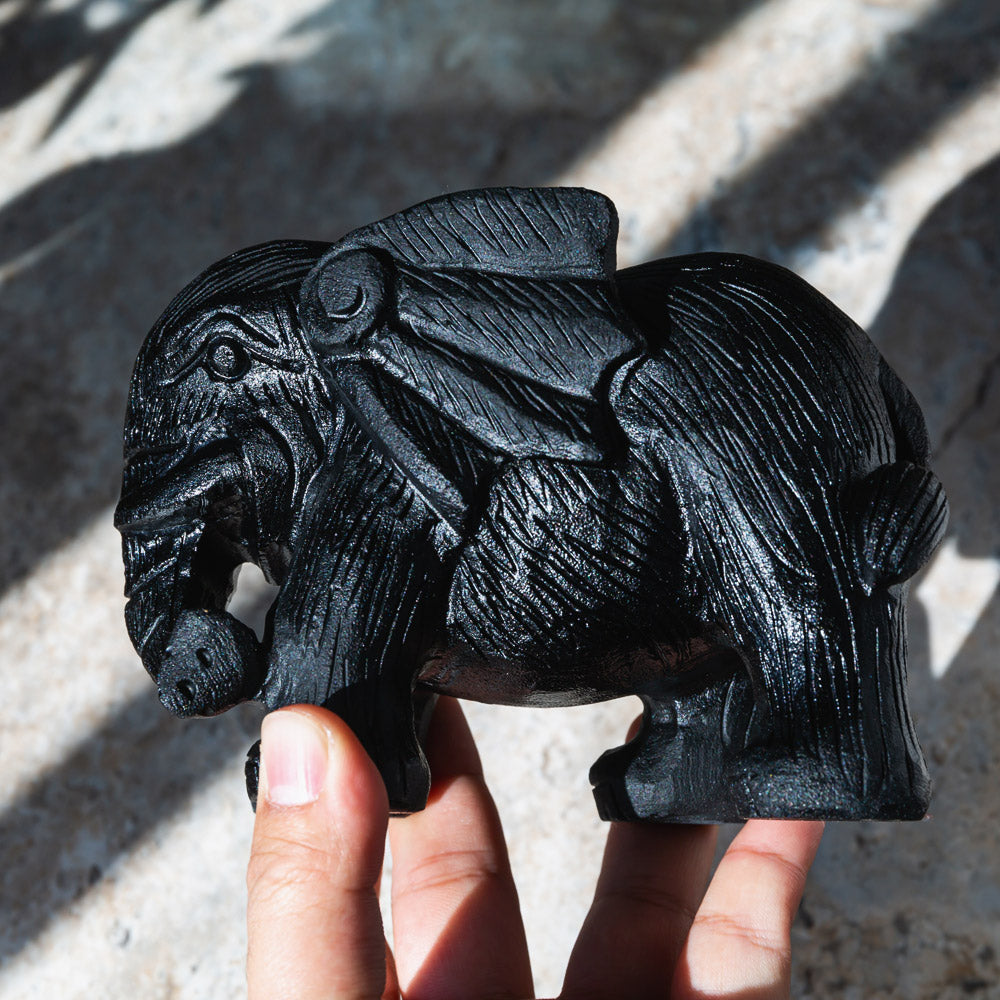 REIKICRYSTAL  Obsidian Elephant