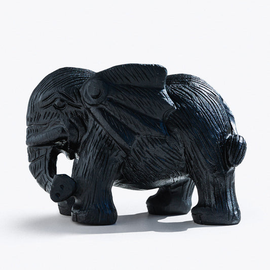 REIKICRYSTAL  Obsidian Elephant