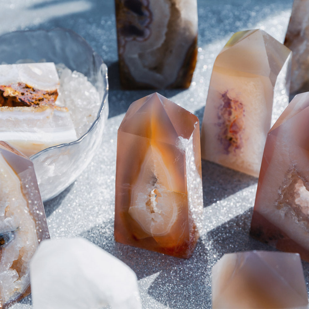 REIKICRYSTAL Agate Geode Point