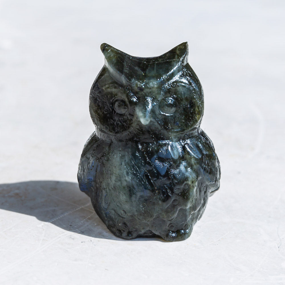 REIKICRYSTAL  Labradorite Cat Owl Hello Ketty