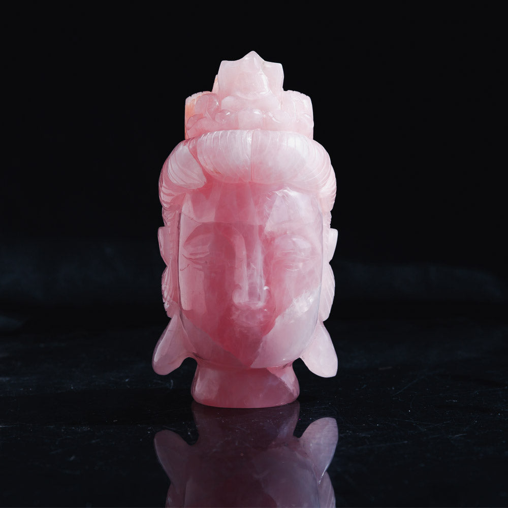 REIKICRYSTAL Rose Quartz Buddha's head