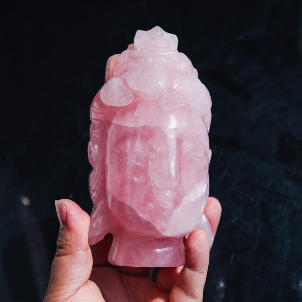 REIKICRYSTAL Rose Quartz Buddha's head