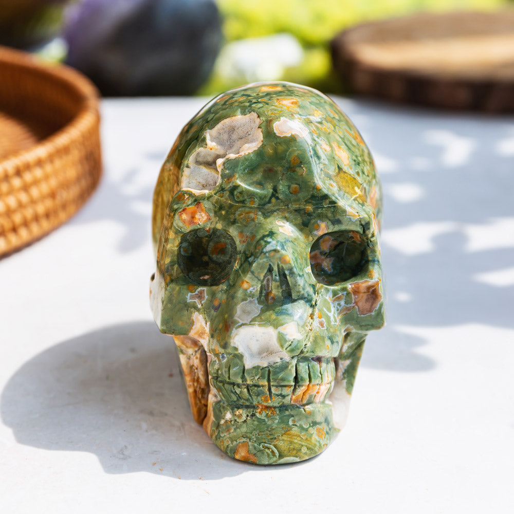 REIKICRYSTAL  Rainforest Jasper Skull