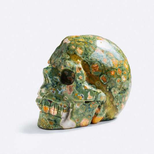 REIKICRYSTAL  Rainforest Jasper Skull