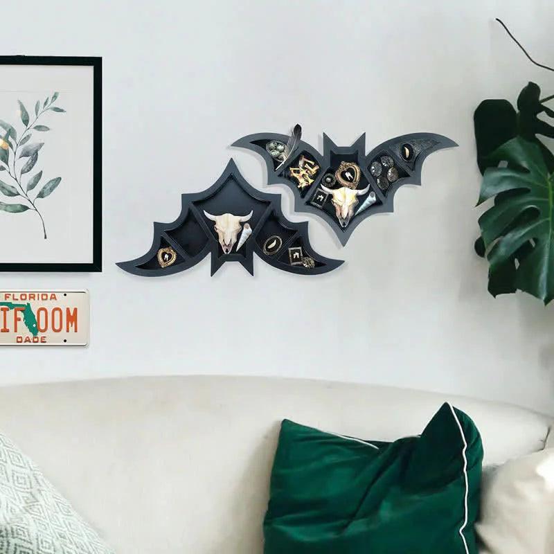 Bat Shaped Wooden Crystal Shelf - Crystal-ReikiCrystalSale