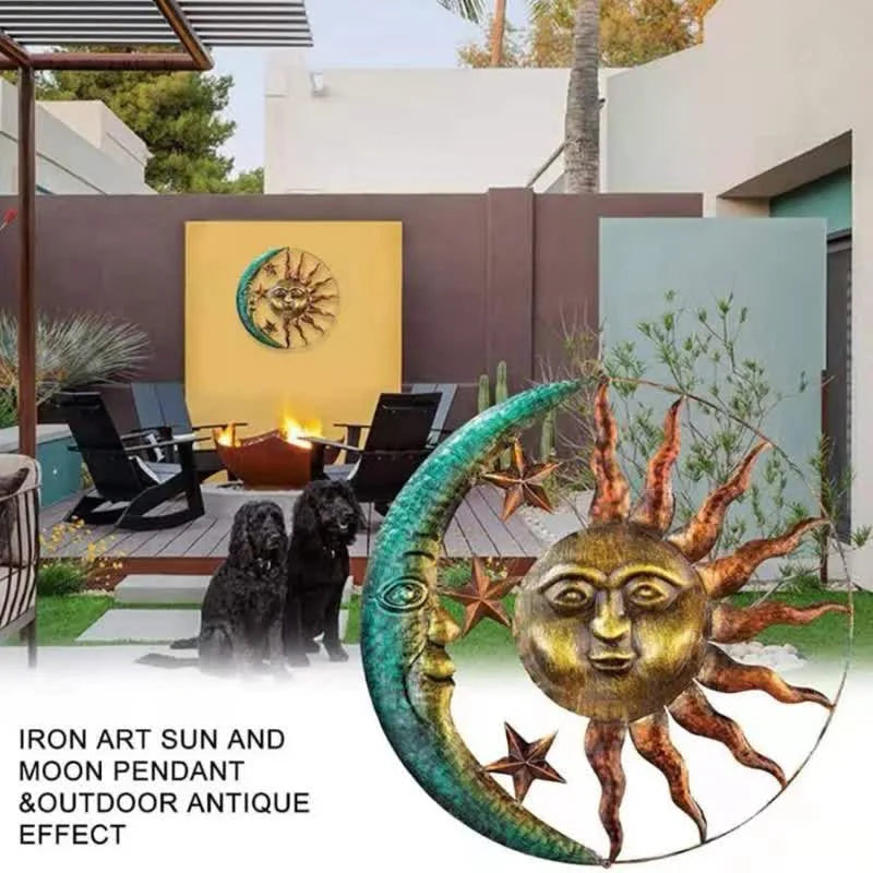 REIKICRYSTAL  Sun Moon Face Wall Decor