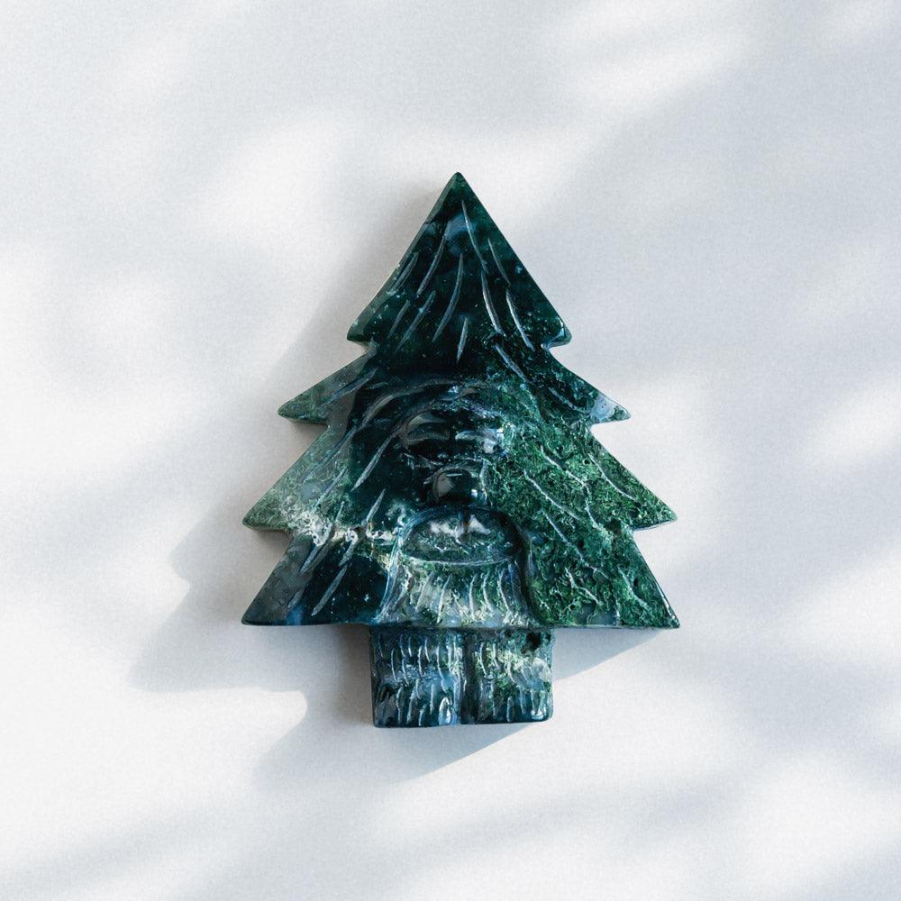 Moss Agate Santa Claus Tree - Crystal-ReikiCrystalSale