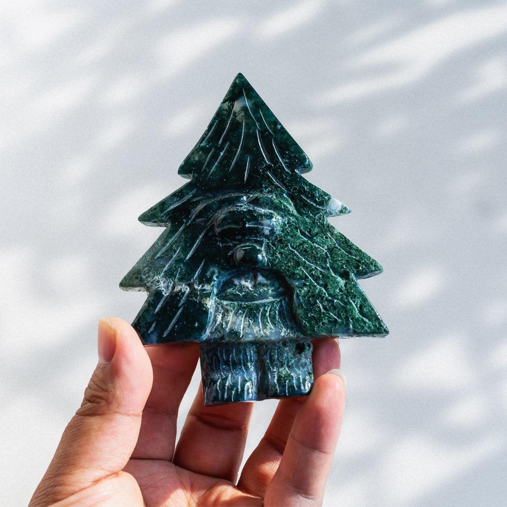 Moss Agate Santa Claus Tree - Crystal-ReikiCrystalSale