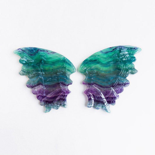 A pair of Teal and purple fluorite wings - Crystal-ReikiCrystalSale