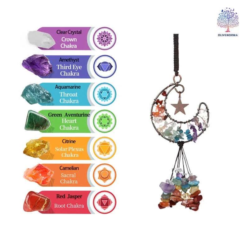 Moon And Star Chakra Crystal Wind Chime - Crystal-ReikiCrystalSale