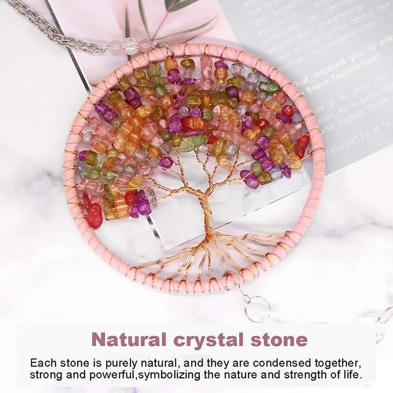 Tree of Life Crystal Suncatcher Dream Catcher - Crystal-ReikiCrystalSale