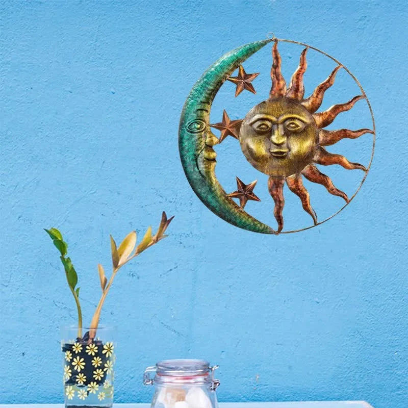 REIKICRYSTAL  Sun Moon Face Wall Decor