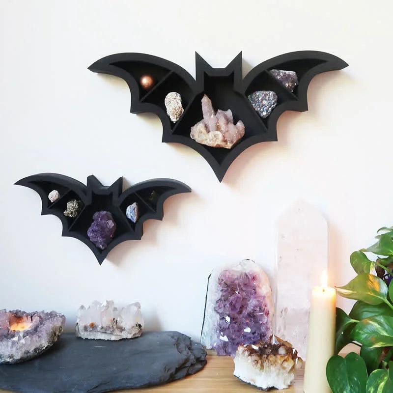 Bat Shaped Wooden Crystal Shelf - Crystal-ReikiCrystalSale