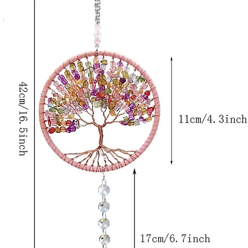 Tree of Life Crystal Suncatcher Dream Catcher - Crystal-ReikiCrystalSale