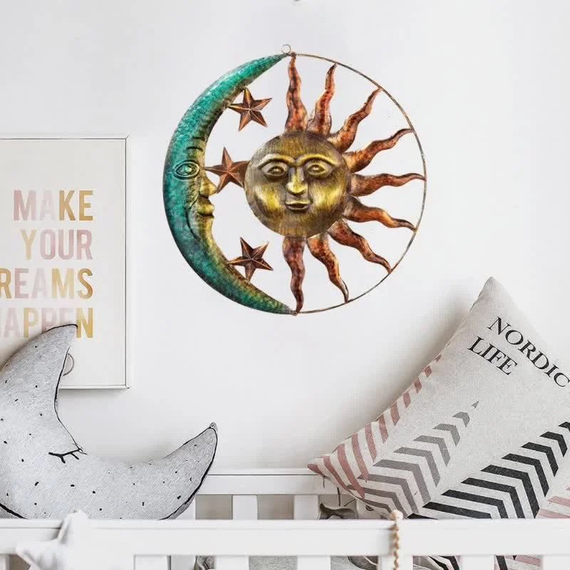 REIKICRYSTAL  Sun Moon Face Wall Decor