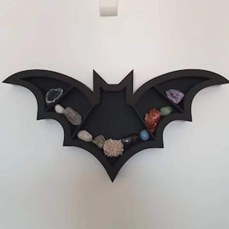 Bat Shaped Wooden Crystal Shelf - Crystal-ReikiCrystalSale