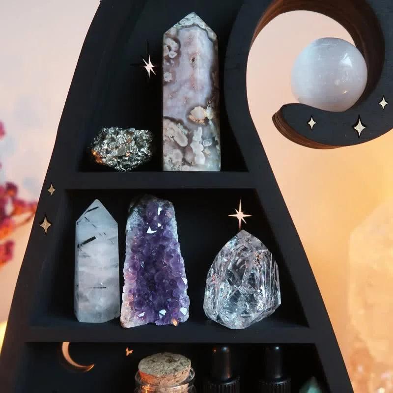 Witch Hat Wooden Crystal Shelf - Crystal-ReikiCrystalSale