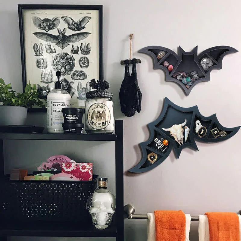 Bat Shaped Wooden Crystal Shelf - Crystal-ReikiCrystalSale