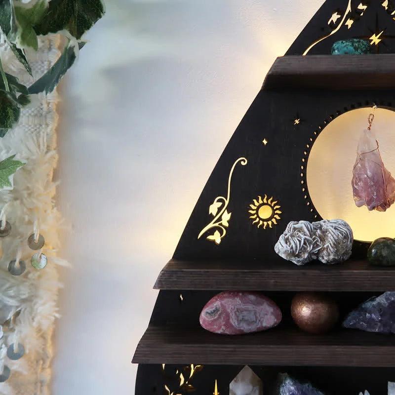 Inverted Moon Heart Crystal Shelf - Crystal-ReikiCrystalSale